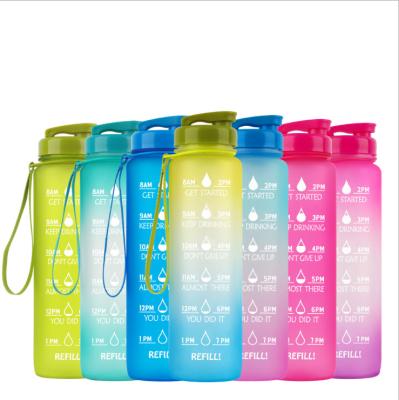 China Sustainable 32oz Water Bottles With Drinking Times And Simple Modern Straw Insulated Time Marker BPA Free Water Bottle Reusable for sale