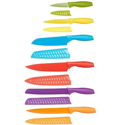 China Kitchen Knife Set Farberware 12-Piece Disposable Colorful Non-Stick Resin Cutlery Knife Set, Multicolor for sale