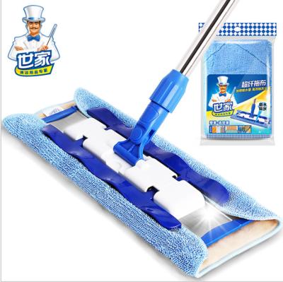 China Sustainable Professional Microfiber Broom For Hardwood Tile Floor Cleaning Reusable Flat Broom Pads And 1 Dirt Removal Scrubber for sale