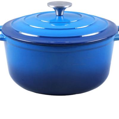 China Durable 6-quart enameled Dutch oven of cast iron. Blue Enamel Dutch Oven for sale