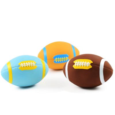 China Good Quality Viable Wholesale Customized Colorful Rugby Latex Dog Rugby Toy for sale