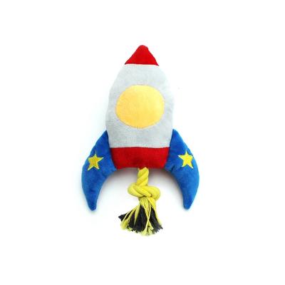 China Unique Safe Guaranteed Viable Rocket Pet Toy Dog Toy Colorful Quality Plush Toy for sale