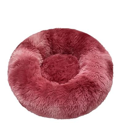 China Wholesale Soft Customized Good Quality Round Soft Colored Pet Bed for sale