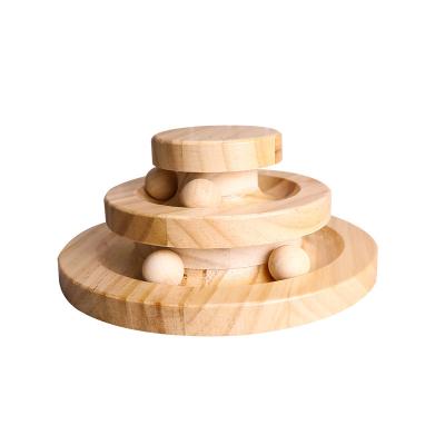 China Factory Directly Wholesale Viable Burlywood Wood Round Cat Turntable for sale