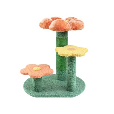 China High Quality Sisal Cat Scratcher Cat Tree Pet Toy All-in-One Flower Viable Factory Supply for sale