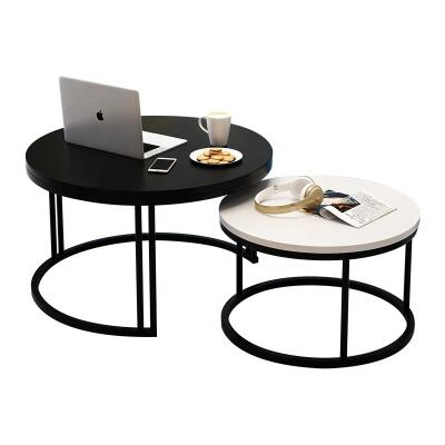 China Hot-selling round PANEL WLN living room coffee table black table for sale