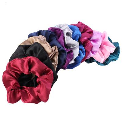 China Korean High Quality Silky Scrunchies Satin Hair Scrunchies Smooth Bow Hair Bands Fashion Best Seller For Women Girls for sale