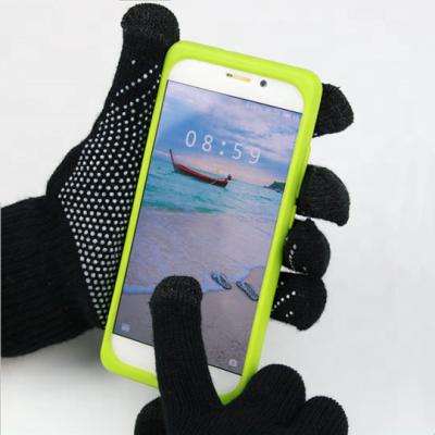 China Striped Wholesale and Promotion Customize Hot Touch Screen Training Gloves Texting Mittens Unisex Sports Knitted Gloves for sale