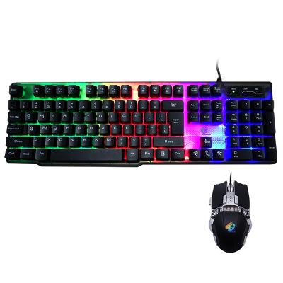 China Colorful Lights PC Gaming Keyboard Wired 104 Keyboard Usb Computer Accessories GK-03 Gaming Keyboard Mouse Combos for sale