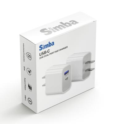 China White Type-C USB-A Charger PD 20W Portable Power Bank Simba ABS Various Output Mobile Phone Charger Models for sale