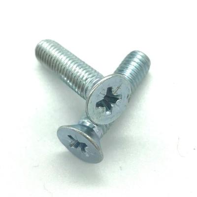 China Tornillos de maquina Carbon Steel Phillips Zinc Plated Machine Flat Screw for sale