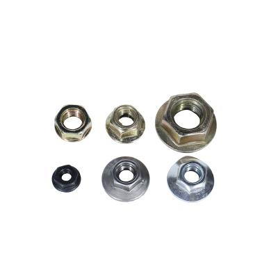 China Galvanized M5 M6 Carbon Steel Blue Hex Flange Nut DIN6923 for sale