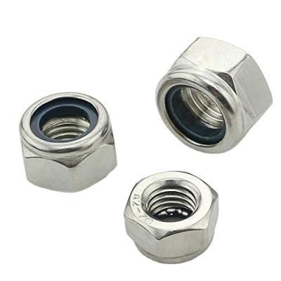 China Heavy Industry Stainless Steel Nylon Insert Hex Lock Nut, M6-1/M8-1.25/M10-1.5 DIN Metric 985 A2-70/18-8 for sale