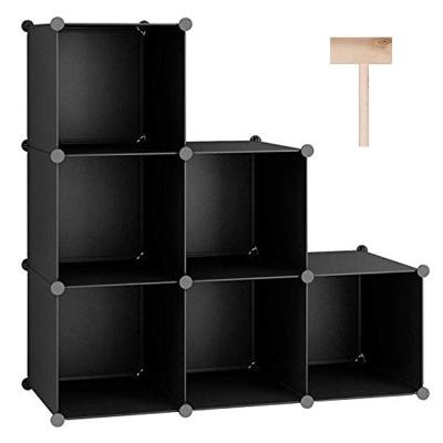 China Minimalist 6-Cube Shelves Units Cabinet DIY Book Shelves Cube Storage Plastic Modular Organizer For Bedroom Living Room Office for sale