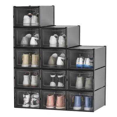 China Contemporary Shoe Rack Organizer Transparent Collapsible Shoe Container Storage Boxes for sale