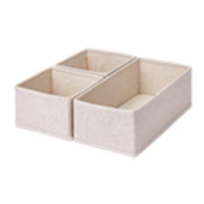 China Sustainable Hot Selling Cotton Canvas Storage Drawer Organizer Set Of 3 OEM High End Foldable Stackable for sale