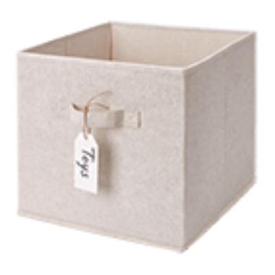 China High End Collapsible Storage Boxes Canvas Simply Sustainable Design Cotton Trash Bins Folding Storage Box Cube Box for sale