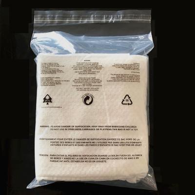 China Recyclable Clear Poly Bags Self Seal With Choking Warning Permanent Adhesive Tote Bags For Clothes for sale