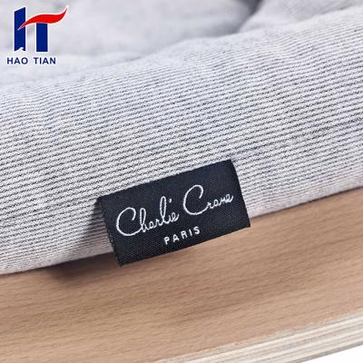 China Loop Ply Label Washable Custom Logo Woven Seam Tags Woven Label For Skullcap for sale