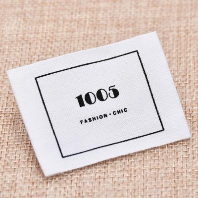 China Washable bleach or pure whitecotton neck label printed cotton labels cotton patches label for sale