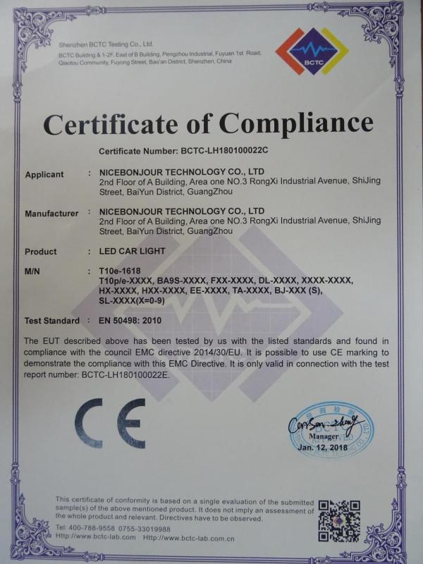 CE - Guangzhou Nicebonjour Optoelectronics Technology Co., Ltd.