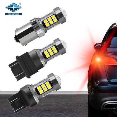 China Non-polarity 27 SMD 3030 12V car led light w21/5w w21w 1156 luz 1157 7443 7440 t20 Ba15s red amber auto turn signal lights led bulbs for sale