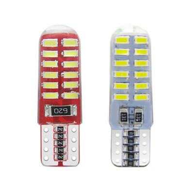 China Canbus led car bulb wholesale t10 lead silicone car light 3014 24SMD automotive led silicone t10 canbus car accessories parts automotive bulbs for sale