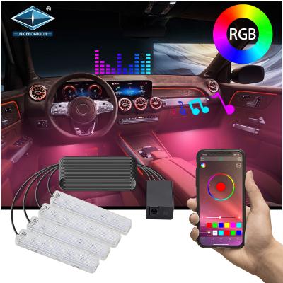 China Universal 12V interior led light inside 5050 24SMD colorful led auto decoration RGB led light car interior led light for sale