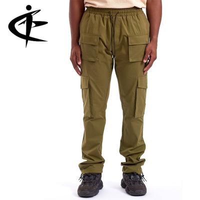 China Custom Design Anti-wrinkle Mens Waist Leg Adjustment Rope Length 6 Pocket Cargo Pants New for sale