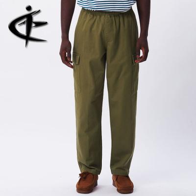 China Anti-Wrinkle Custom High Quality 100% Cotton Straight Casual Men's Loose Cargo Pants for sale