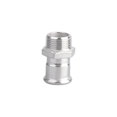 China Water System Pipeline DN32 Press Fittings Stainless Steel OEM Designed Male Threaded Coupler for sale