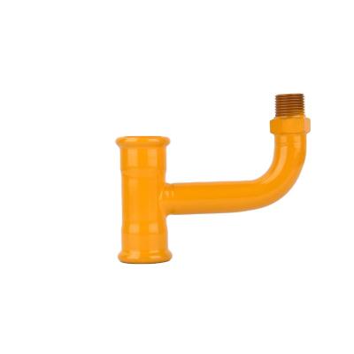 China Gas Pipeline System Press Fittings Carbon Steel Gas Pipe Tee With Male Thread Elbow For Gas Meter for sale