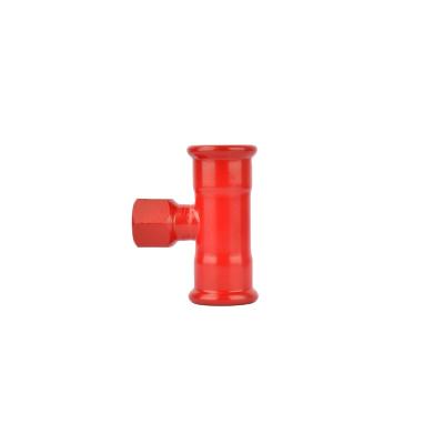 China Hot Selling Piping System Product Fire Fighting OEM OEM Threading Tee PE Press Fittings Carbon Steel CSTB For Fire Fighting for sale