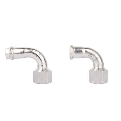 China Professional Water Quick Connector Female Thread Suppliers Fitting Coolant Pipeline Press Stainless Steel Pipe Fitting for sale