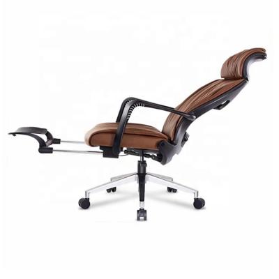 China (Height) high-back high-end adjustable ergonomic PU swivel office reclining chair with footrest for sale