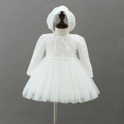 China Factory Breathable New Arrivals Customized Summer 1year White Baby Girl Lace Kids Princess Dress Birthday for sale