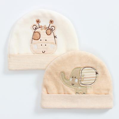 China 0-3 Months Striped Organic Cotton Baby Hats 2layer Thick Caps High Quality for sale