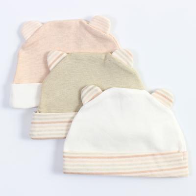 China New Picture Style Baby Hat 0-3 Months Newborn Organic Cotton Two Piece Hats For Boys And Girls Baby Summer Hat for sale