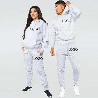 China Simple Men Sweatsuit Hoodie Sweatsuit Breathable Custom Color Logo Two Piece Suits Solid Place for sale