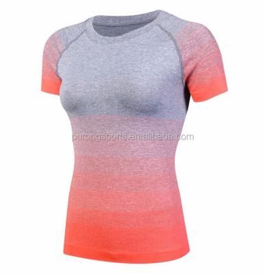 China Antibacterial High Quality Women Short Sleeve T-shirts Workout Fitness Gym Yoga Wear Exercise Clothing for sale