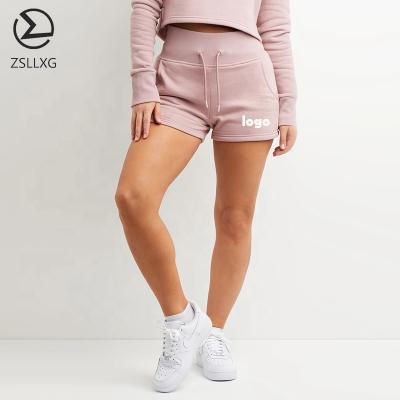 China Newest Breathable Summer Solid Color Shorts High Waisted Drawstring Sweat Womens Gym Abbreviations for sale