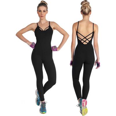 China Sports Bodycon Antibacterial Overalls Strips Customized Women's Jumpsuit Sportswear Bodybuilding Suit Wholesale for sale