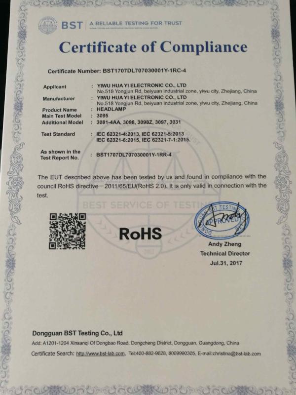 RoHS - Yiwu Huayi Electronics Co., Ltd.