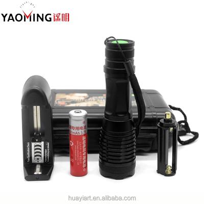 China Super Bright 2000Lu Military Aluminum Zoomable Camping Hunting High Power Accelerated Rechargeable Police LED BANG Led Torch Flashlight for sale