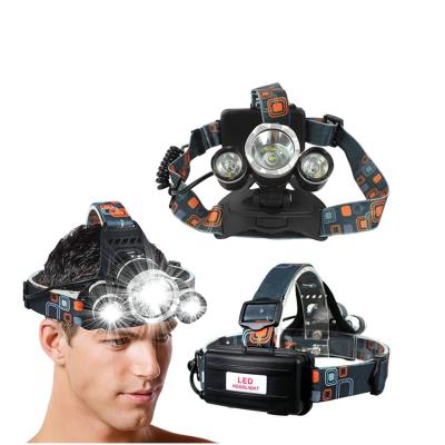 China 30W 3T6 Headlight 5000 Lumens XM-L T6 Head Lamp High Power LED Headlamp Torch Head Camping Head Lamp for sale