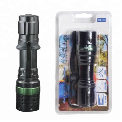 China Dimmer Zoom LED Light Water Resistant Camping Adjustable Tactical Rechargeable LED Torch Flashlights for sale