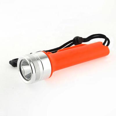 China Professional Full Plastic Camping IP68 LED Waterproof 30M Diving Flashlight With Magnetic Driven for sale