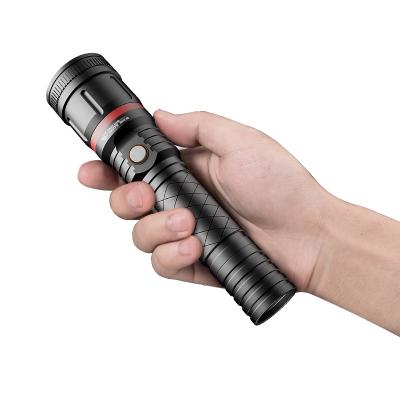 China SmilingShark XML-T6 Camping High Power Led Flashlight USB Rechargeable Flashlight Zoomable Torch With Red Laser for sale