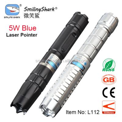 China Smilingshark Factory 5W 20000mw High Power Laser Indicator Wholesale Blue Light Background Blue Indicator for sale