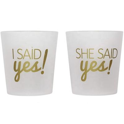 China Modern Bachelor Party Mini She Said Yes Frosted Cups 2oz Reusable Plastic Shot Glasses for sale